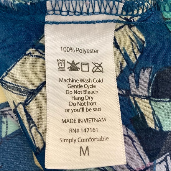 LULAROE Feather Print Long Open Duster Kimono Multi Color Size Medium - Picture 9 of 10